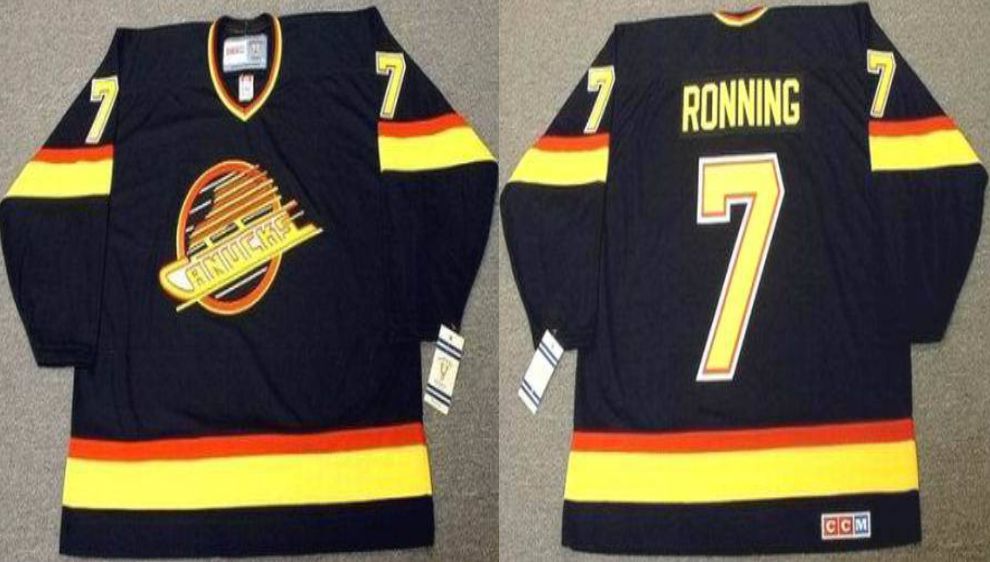 2019 Men Vancouver Canucks #7 Ronning Black CCM NHL jerseys